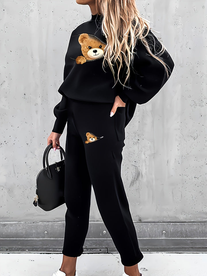 Winona | Damen-Sweatshirt-Set mit Teddybär-Aufdruck