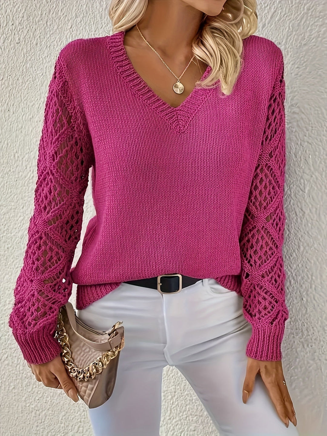 Wynneth | Trendiger Cut-Out V-Ausschnitt Pullover