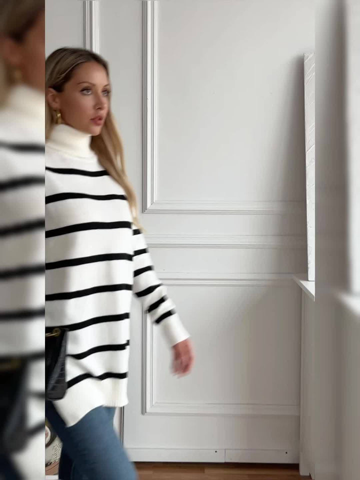 Alaiza | Gestreifter Rollkragenpullover
