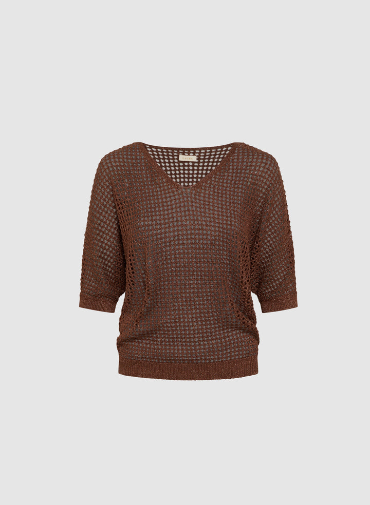 Amisette | Lurex Strickpullover Damen