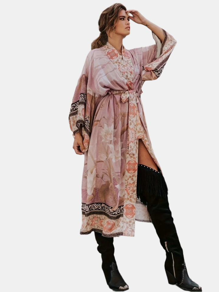 Patrizia | Langer Kimono mit Blumen