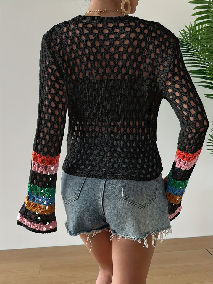 Quessara | Bunter Boho-Häkelpullover