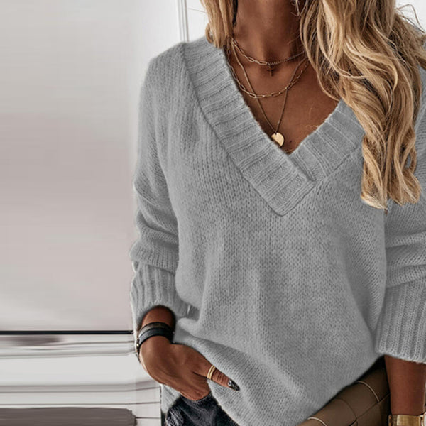 Hildreth | Eleganter Wollpullover mit V-Ausschnitt für Damen