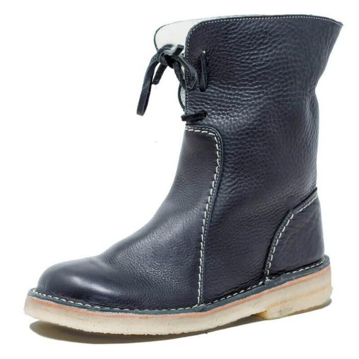 Gelle | Rutschfeste, wasserdichte braune Winterstiefel aus Leder