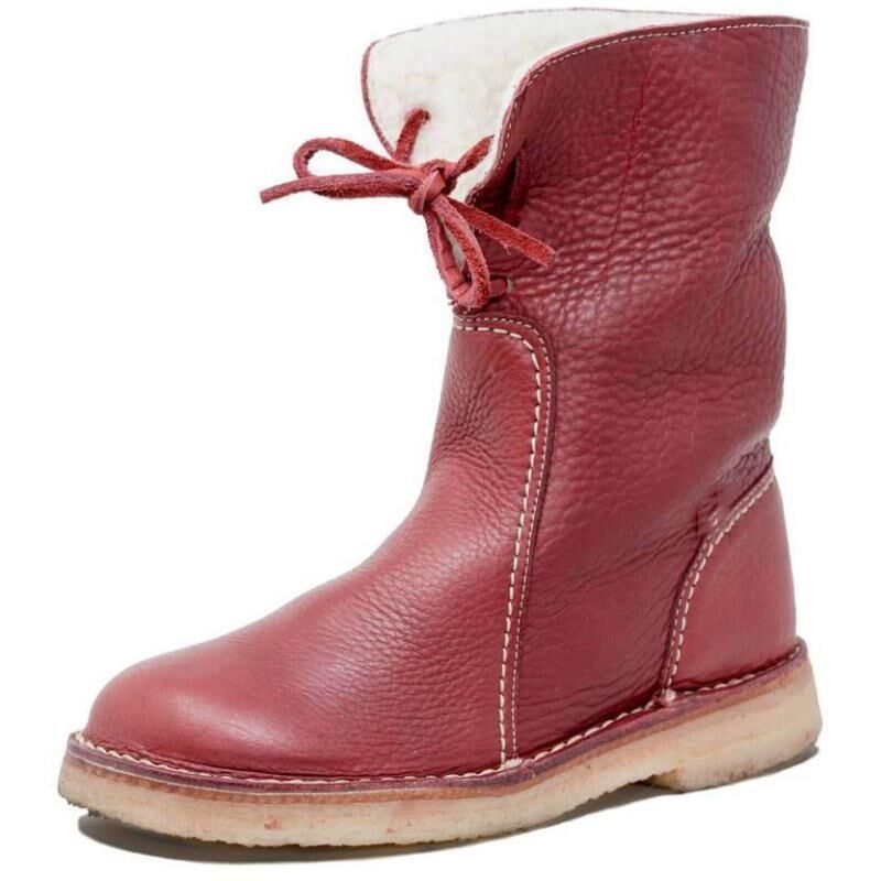 Gelle | Rutschfeste, wasserdichte braune Winterstiefel aus Leder