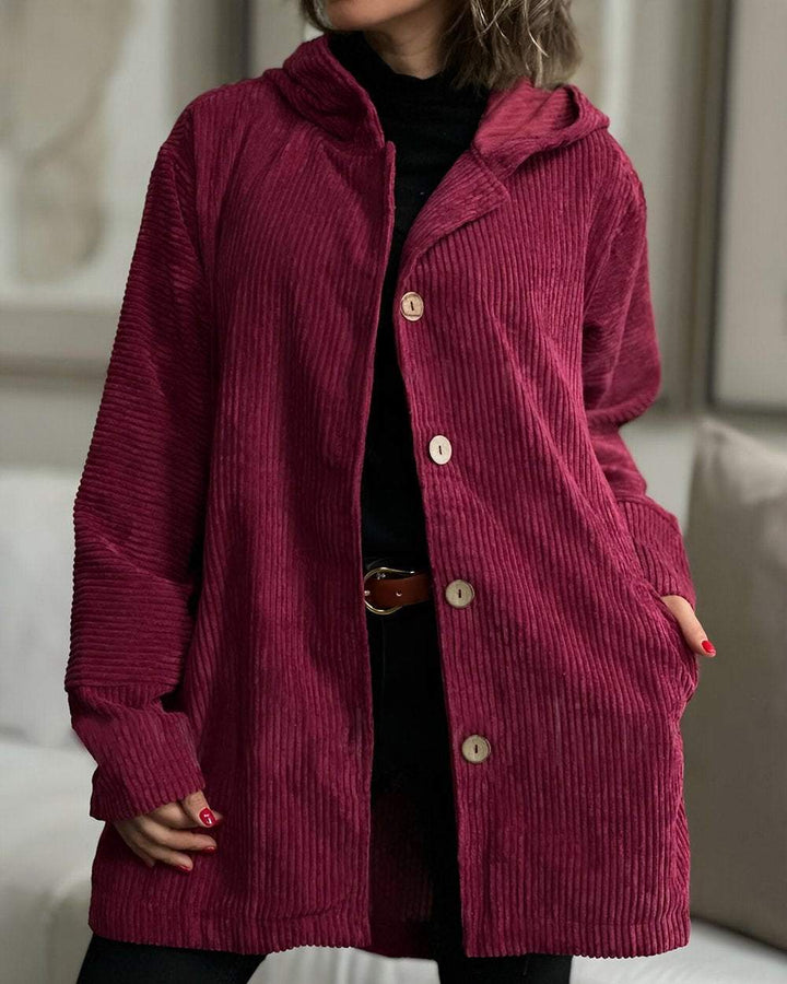 Eda | Weiche Jacke aus gerippter Wolle und Leinen