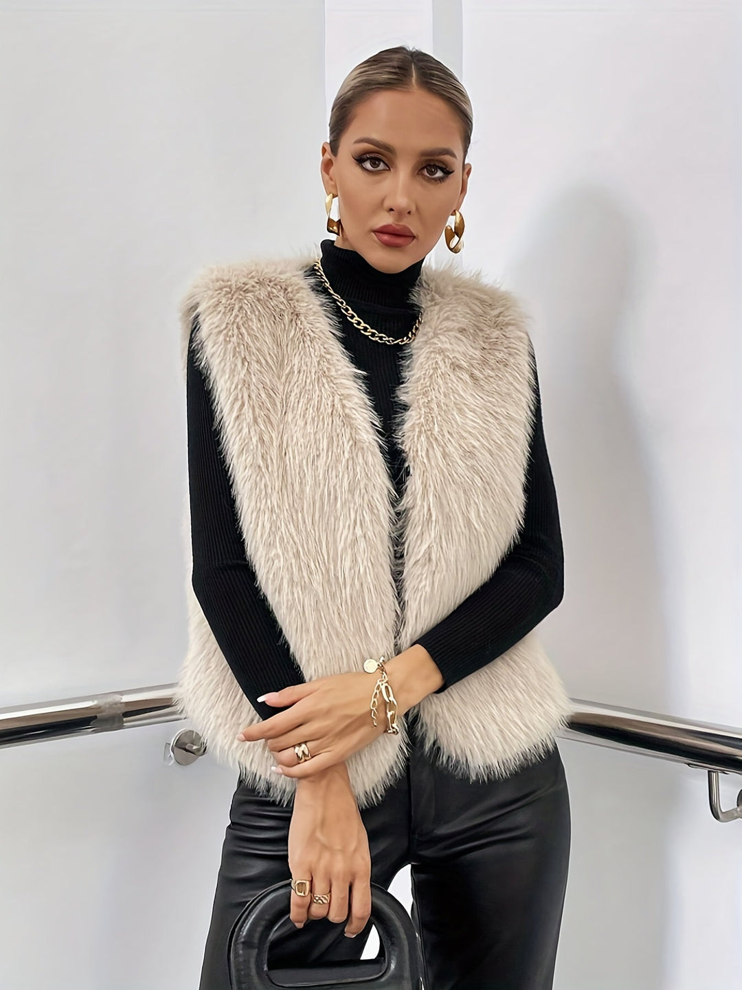 Hanne | Schickes Kunstfell-Gilet