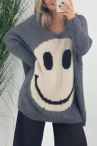 Themis | Lässiger Smiley-Pullover im modernen Stil