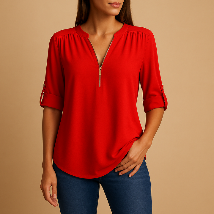 Maeve | Elegante V-Ausschnitt Bluse Damen