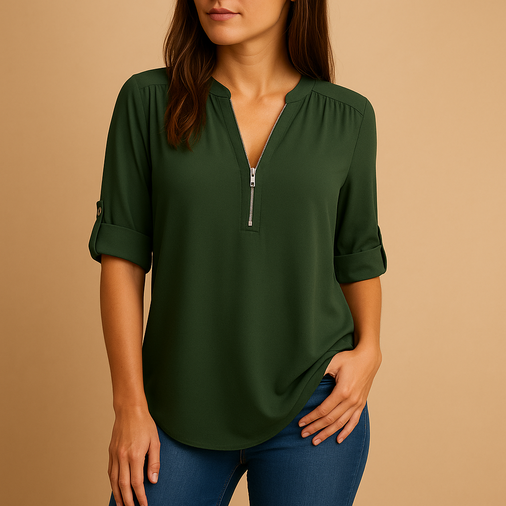 Maeve | Elegante V-Ausschnitt Bluse Damen
