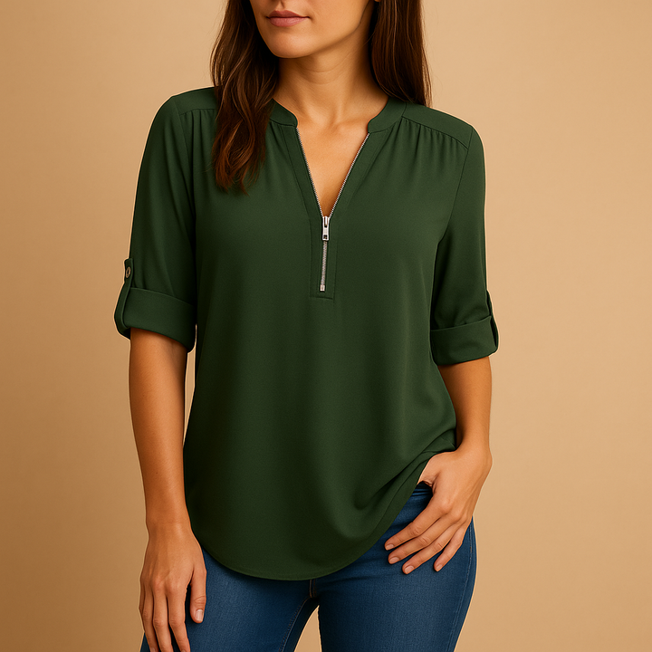 Maeve | Elegante V-Ausschnitt Bluse Damen