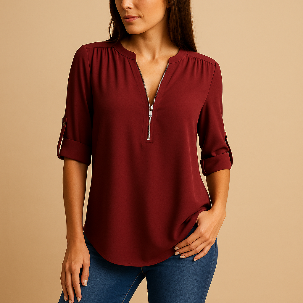 Maeve | Elegante V-Ausschnitt Bluse Damen