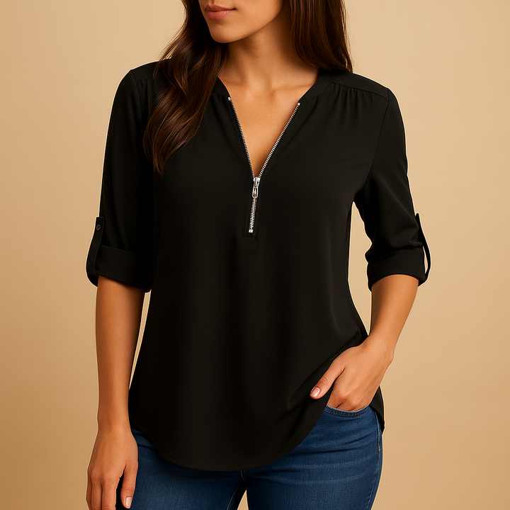 Maeve | Elegante V-Ausschnitt Bluse Damen