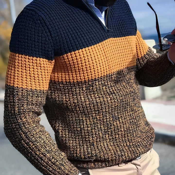 Ernulf | Herrenpullover mit Farbblock-Design