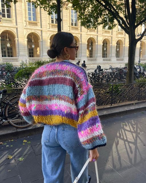 Faustina | Gestreifter offener Pullover