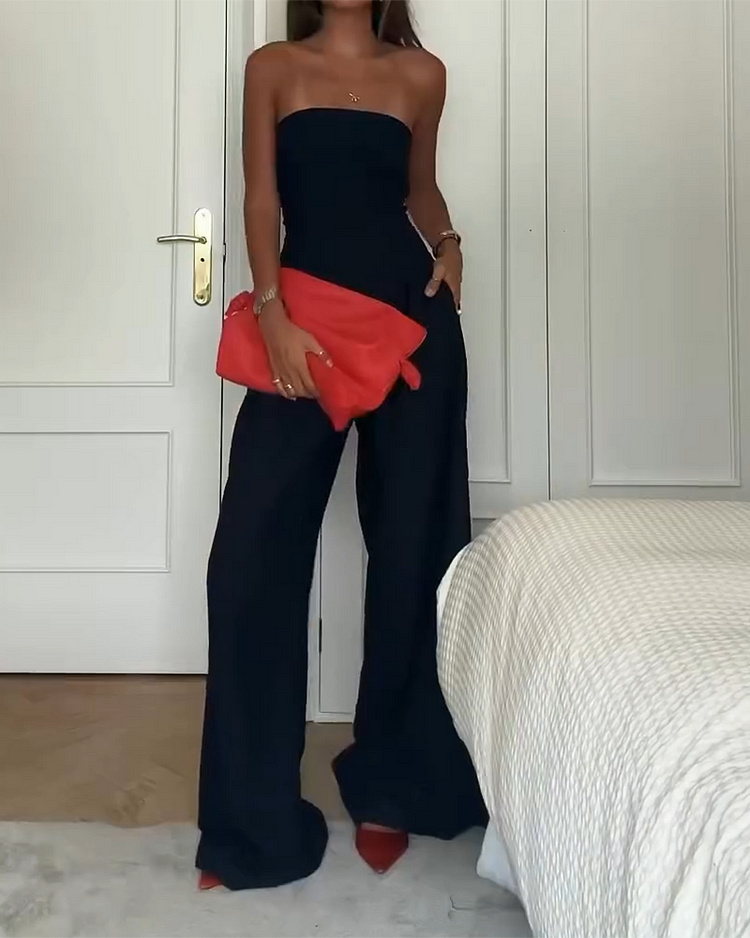 Jeslyn | Schulterfreier Jumpsuit Damen