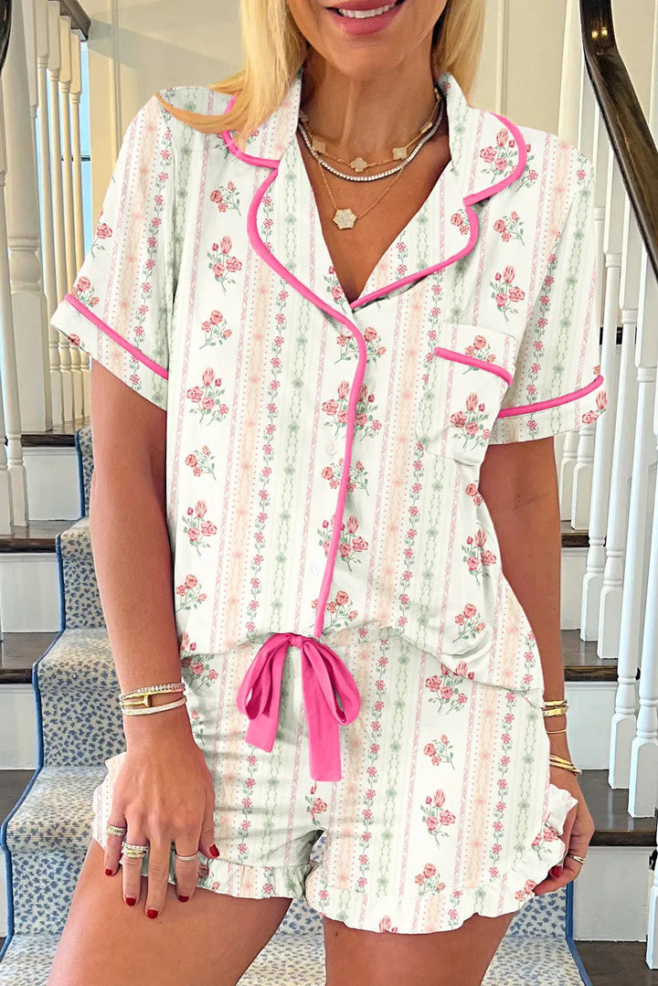Esmira | Blumen Schlafanzug Set Damen