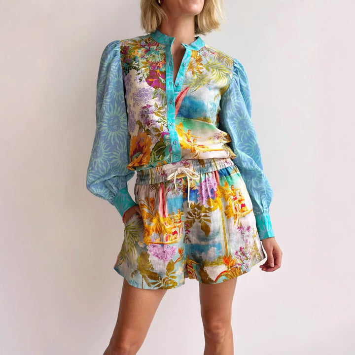 Rynessa | Leichtes Leinen-Set mit Print