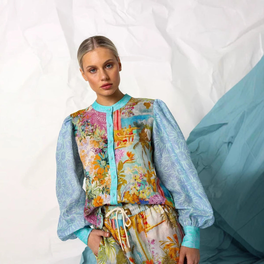 Rynessa | Leichtes Leinen-Set mit Print