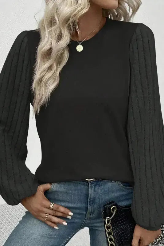 Tazira | Graues Rundhals Shirt Damen