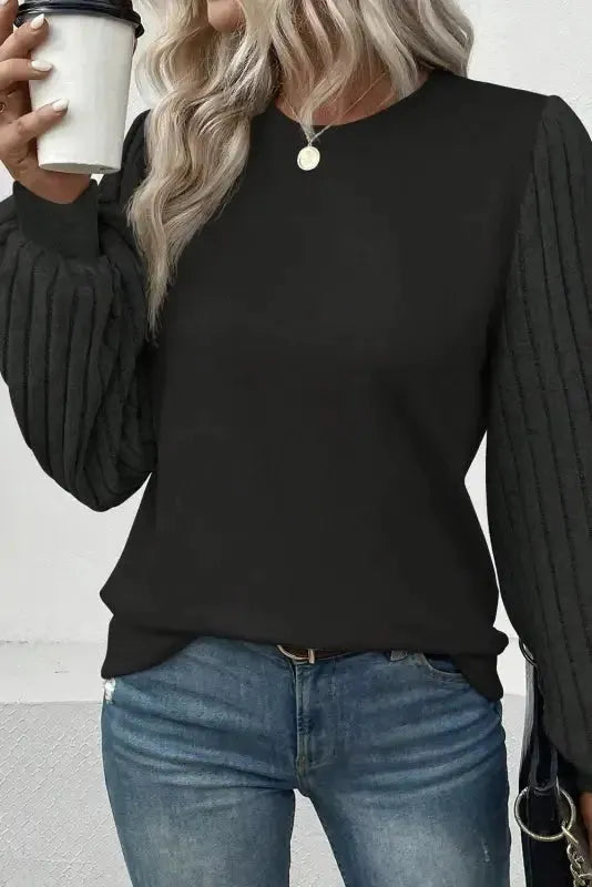 Tazira | Graues Rundhals Shirt Damen