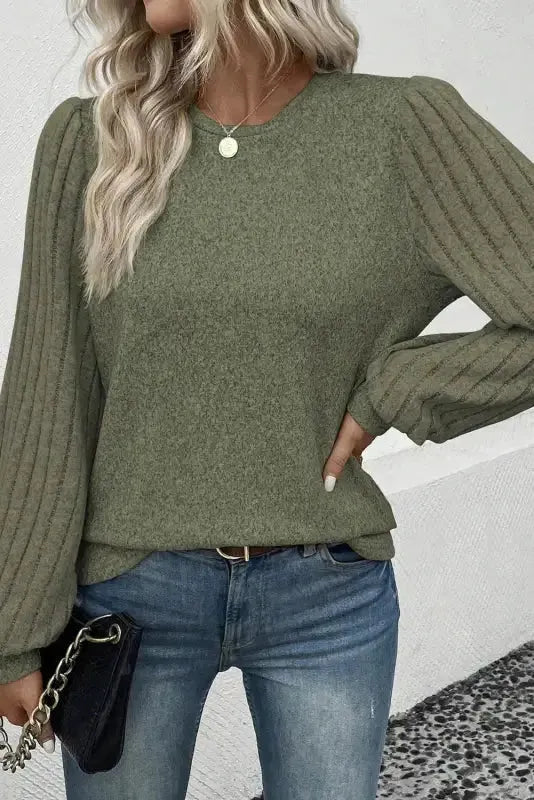 Tazira | Graues Rundhals Shirt Damen