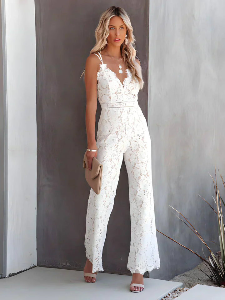 Wensira | Eleganter Jumpsuit mit Spitzeneinsatz