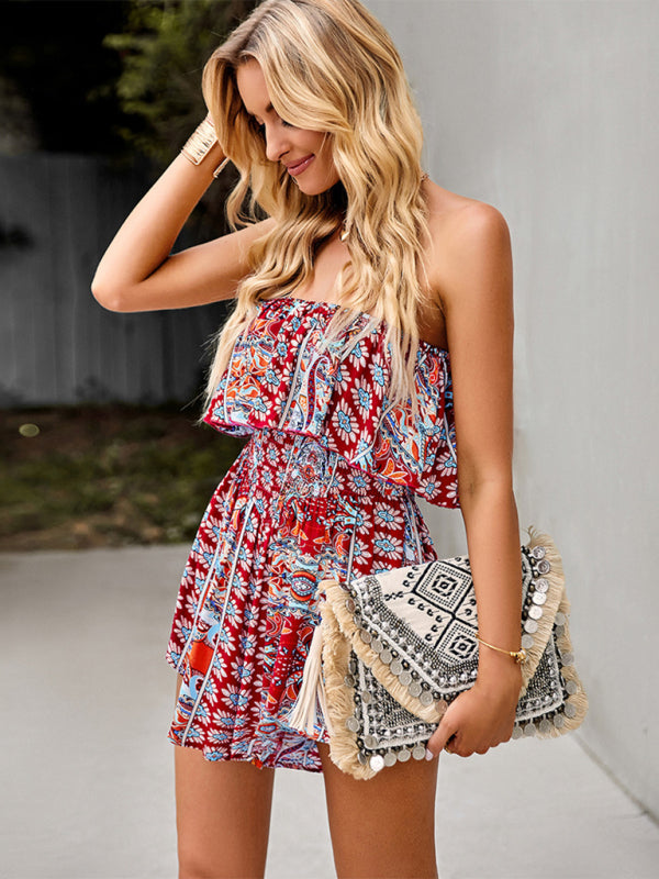 Rasmina | Boho Ein-Schulter Jumpsuit