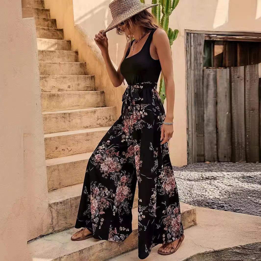 Lumitha | Ärmelloser Jumpsuit mit Blumenprint