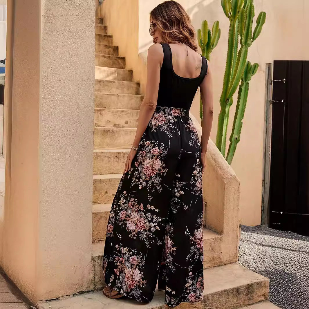 Lumitha | Ärmelloser Jumpsuit mit Blumenprint