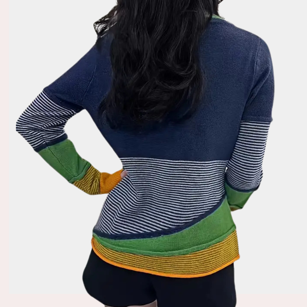 Melina | Moderner Gestreifter Damenpullover