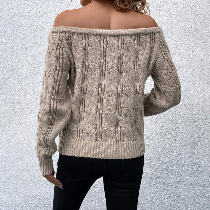 Junessa | Eleganter Off-Shoulder Strickpullover
