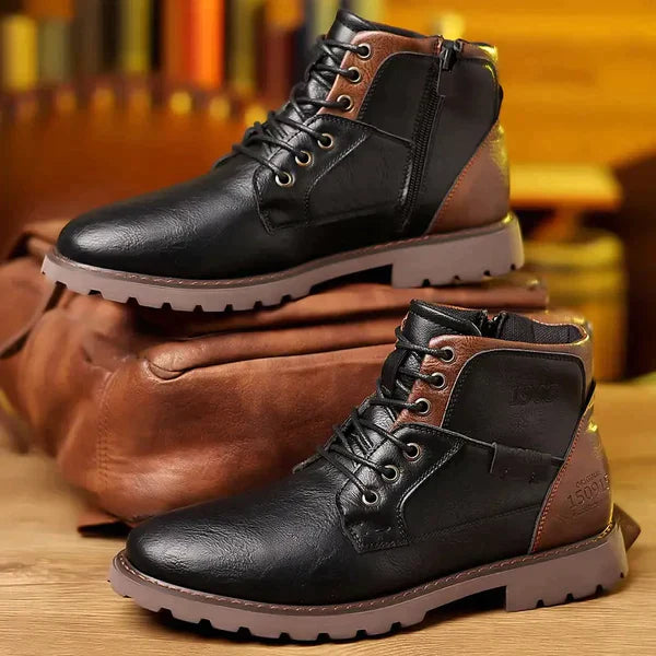 Mark | Lederstiefel mit einfachem Reißverschluss