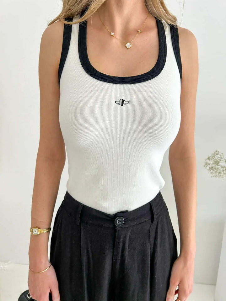 Cirelia | Baumwoll-Singlet mit Monogramm