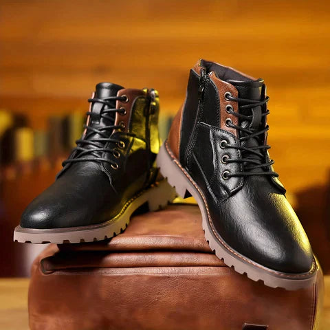 Mark | Lederstiefel mit einfachem Reißverschluss