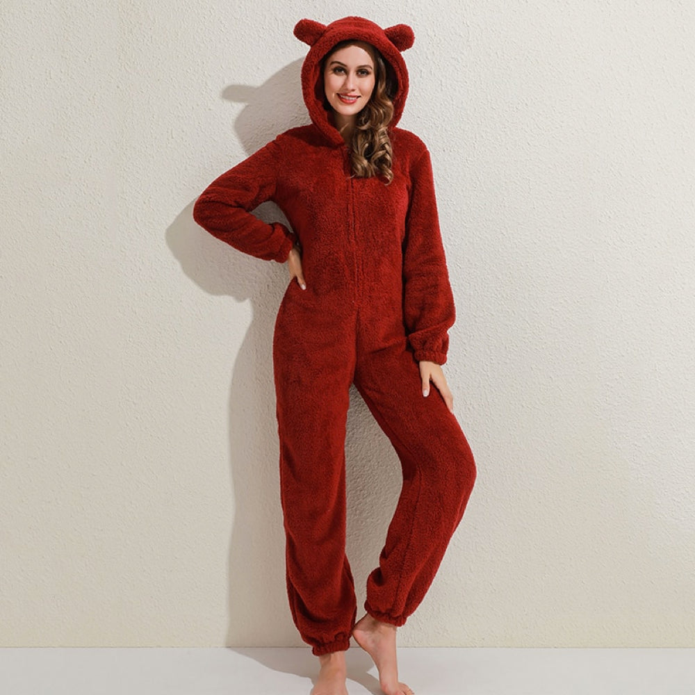 Criseyde | Superweicher Fleece-Strampler mit Bärenohren