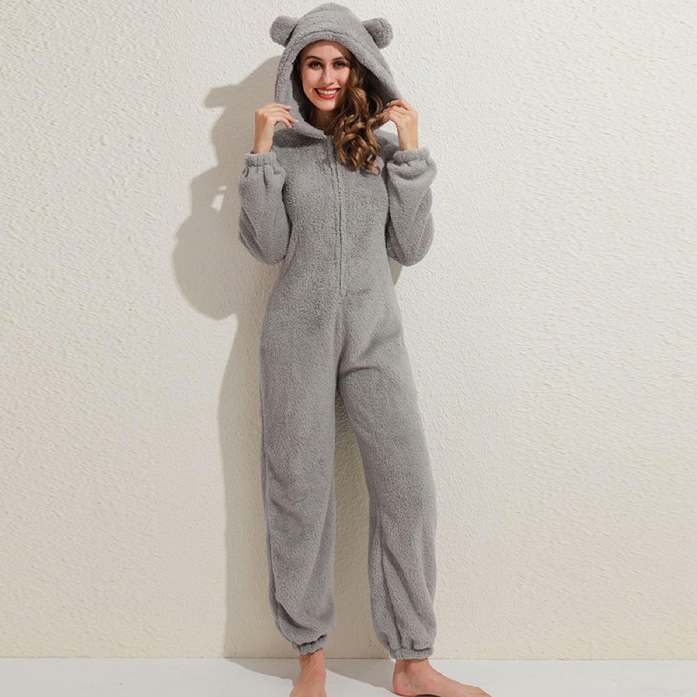 Criseyde | Superweicher Fleece-Strampler mit Bärenohren