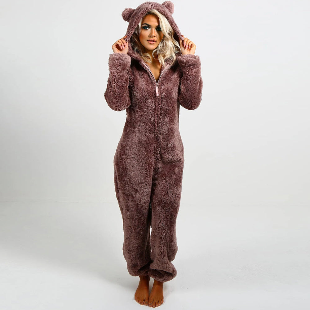 Criseyde | Superweicher Fleece-Strampler mit Bärenohren
