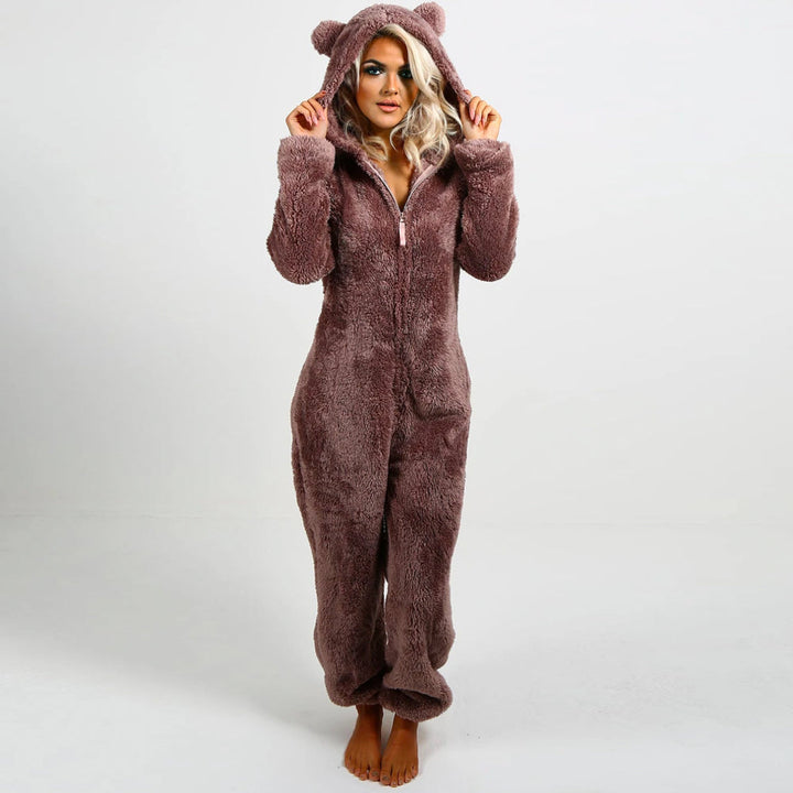 Criseyde | Superweicher Fleece-Strampler mit Bärenohren