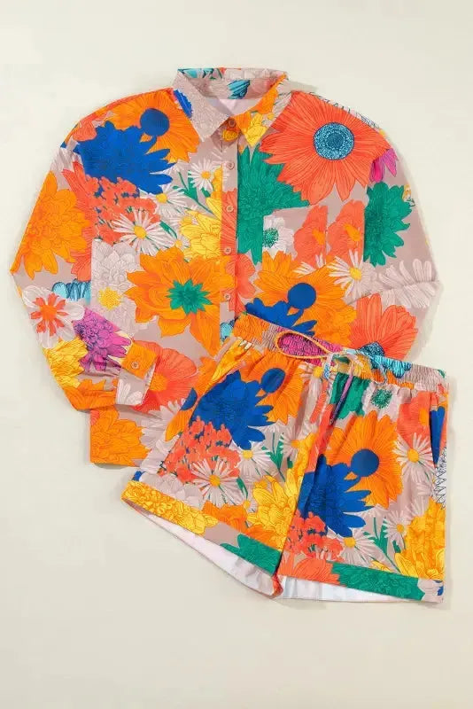 Yavira | Zweiteiliges Shorts Set mit Blumenprint