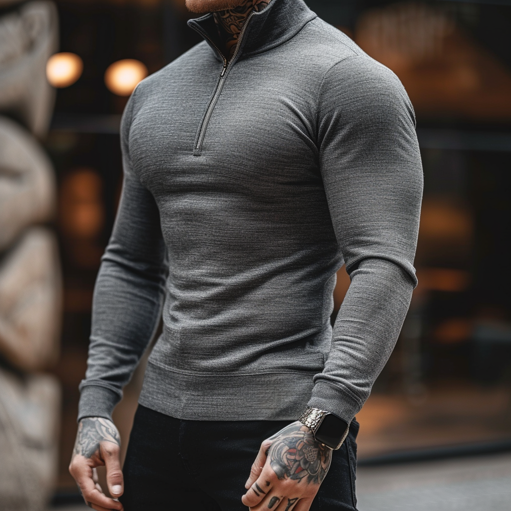 Elio | Herren Strickpullover mit Reißverschluss