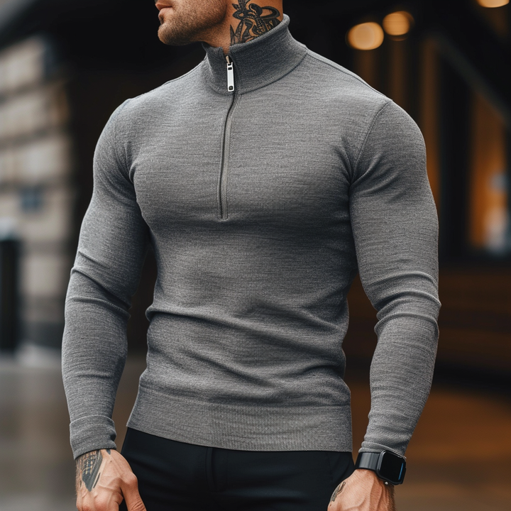 Elio | Herren Strickpullover mit Reißverschluss