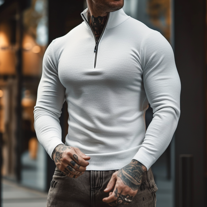 Elio | Herren Strickpullover mit Reißverschluss