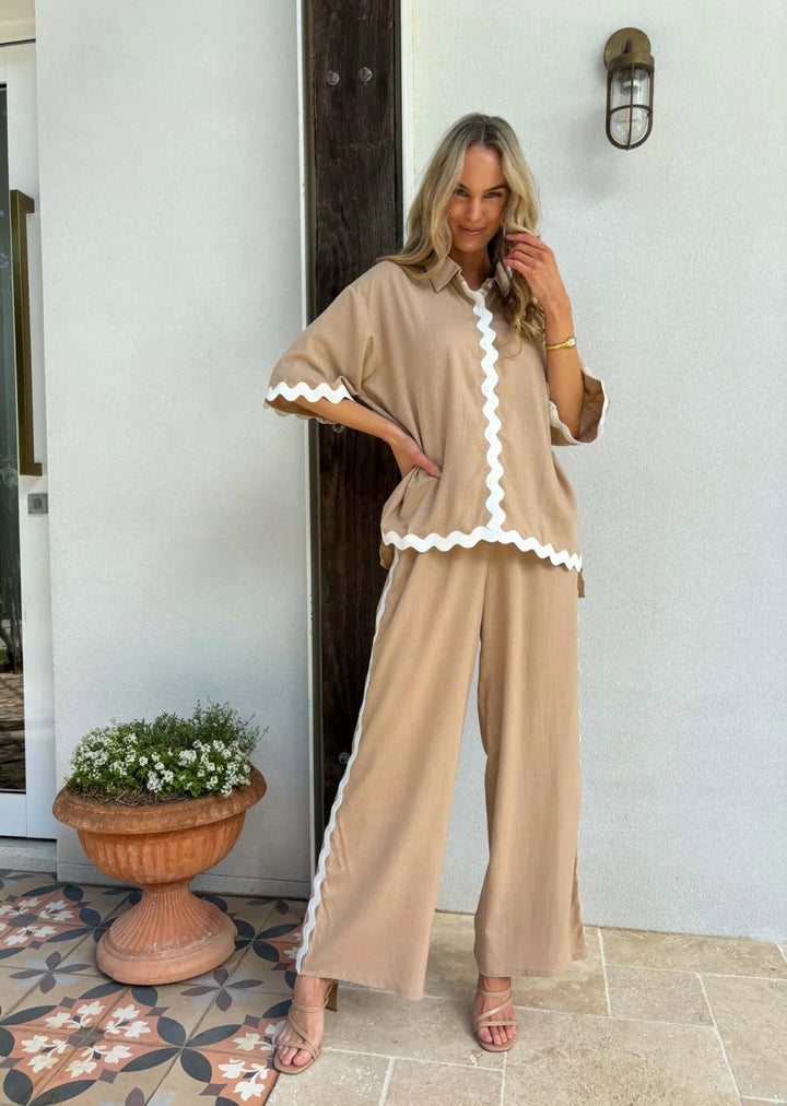 Glenira | Locker geschnittene Leinenhose