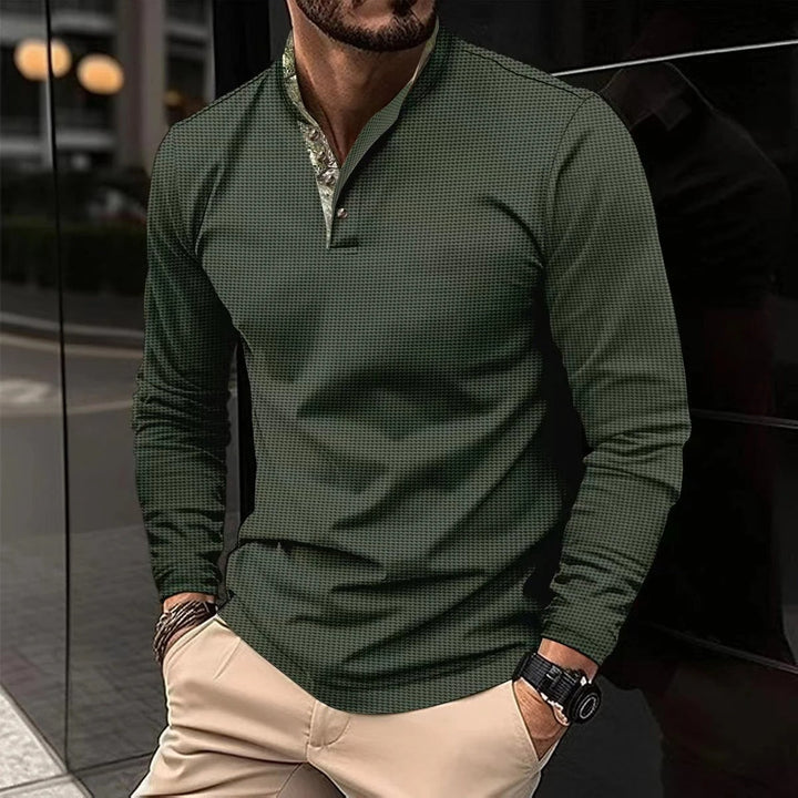 Aadne | Stylisches Langarm-Polo mit Kragen für Männer