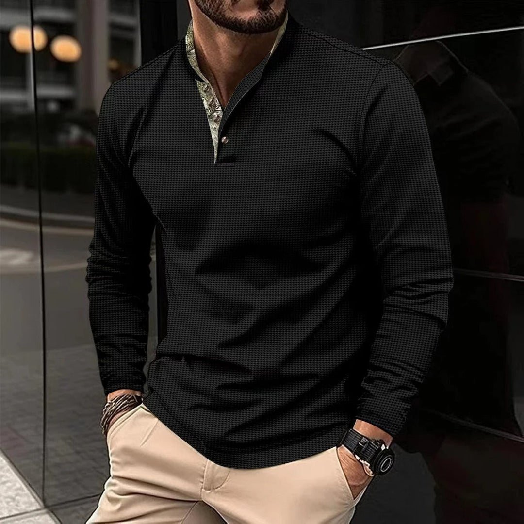 Aadne | Stylisches Langarm-Polo mit Kragen für Männer
