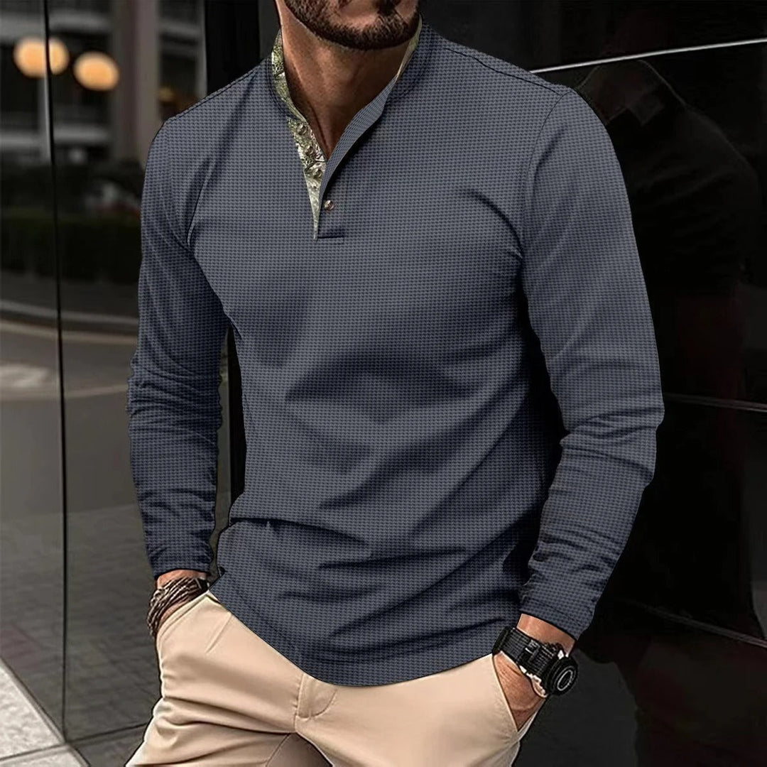 Aadne | Stylisches Langarm-Polo mit Kragen für Männer