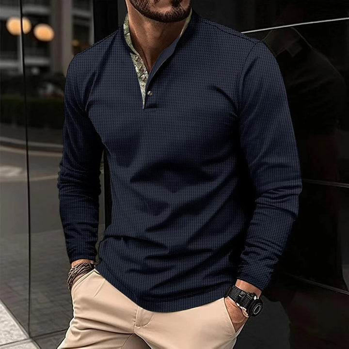Aadne | Stylisches Langarm-Polo mit Kragen für Männer