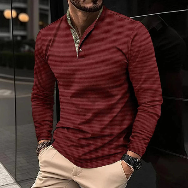 Aadne | Stylisches Langarm-Polo mit Kragen für Männer