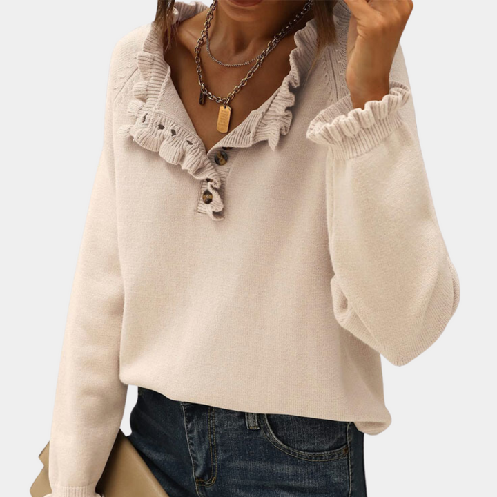 Lilac | Moderner Rüschenpullover für Damen